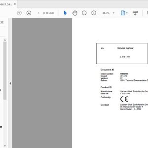Liebherr Wheel Loader L576 1169 Service Manual 1