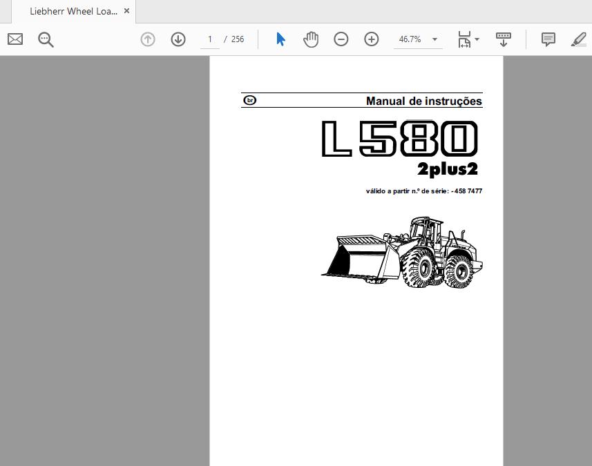 Liebherr Wheel Loader L580 2plus2 4587477 Operation Manual 1