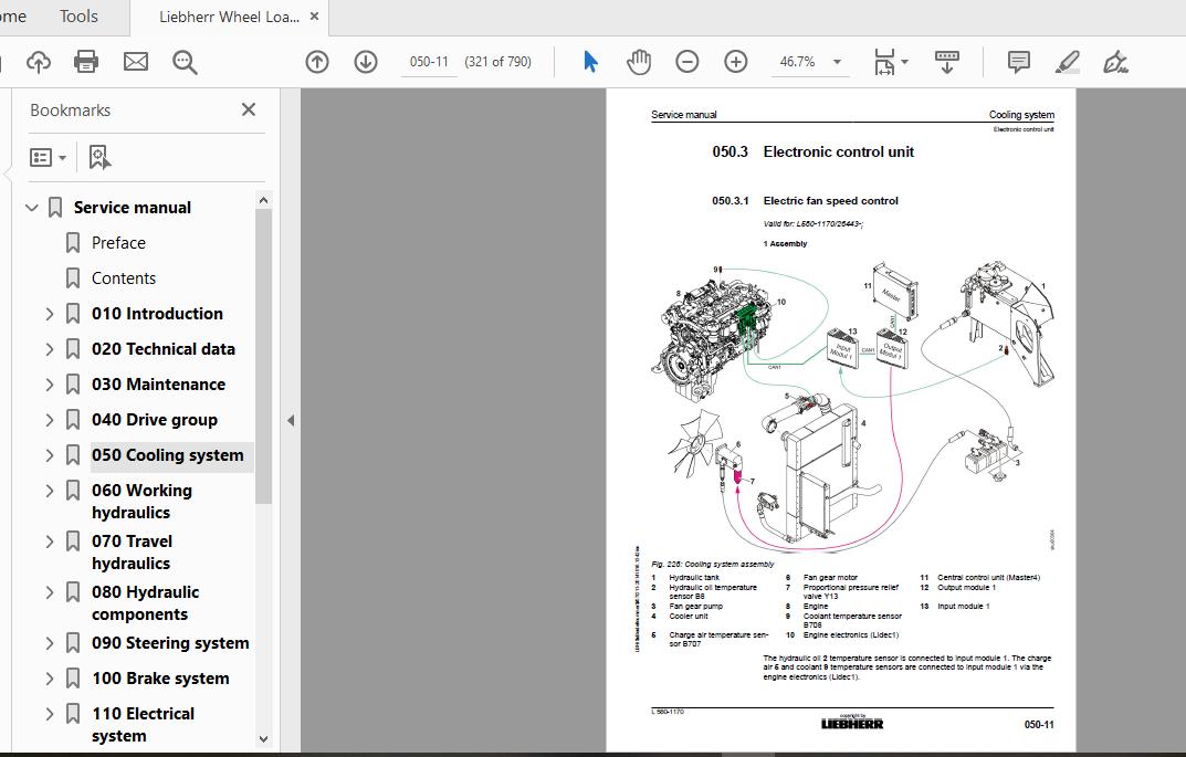 Liebherr Wheel Loader L580 1170 Service Manual 2