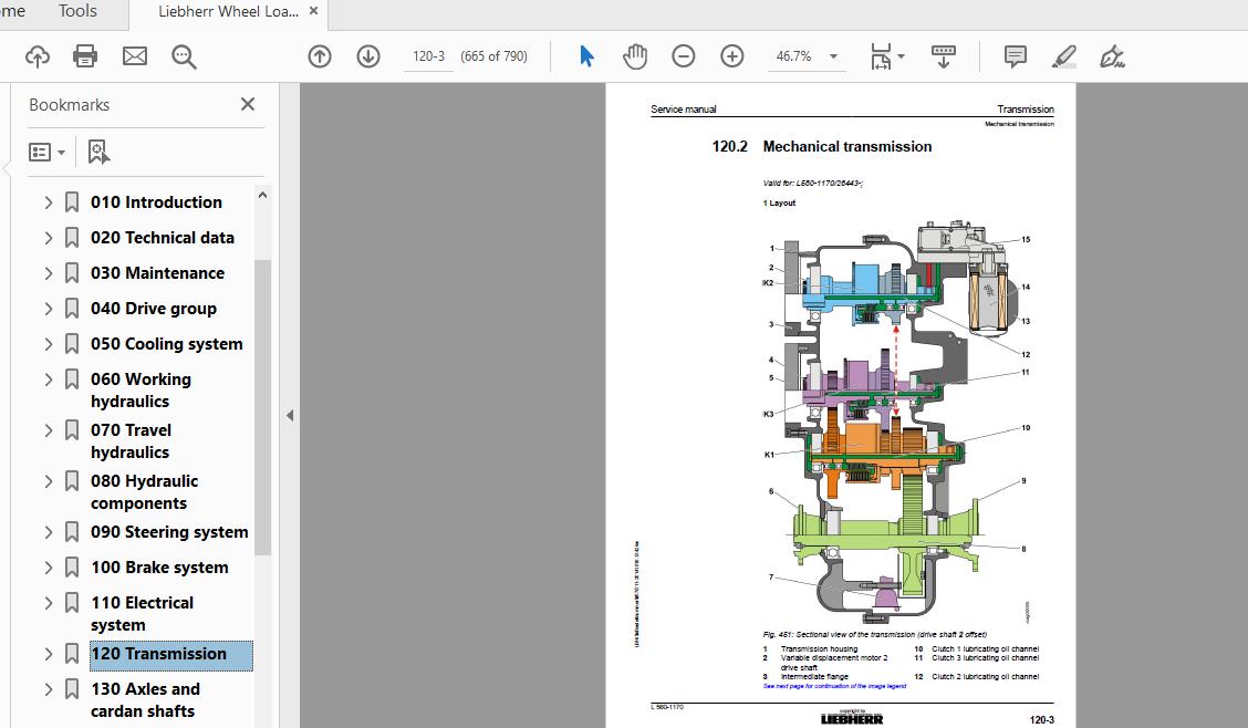 Liebherr Wheel Loader L580 1170 Service Manual 4