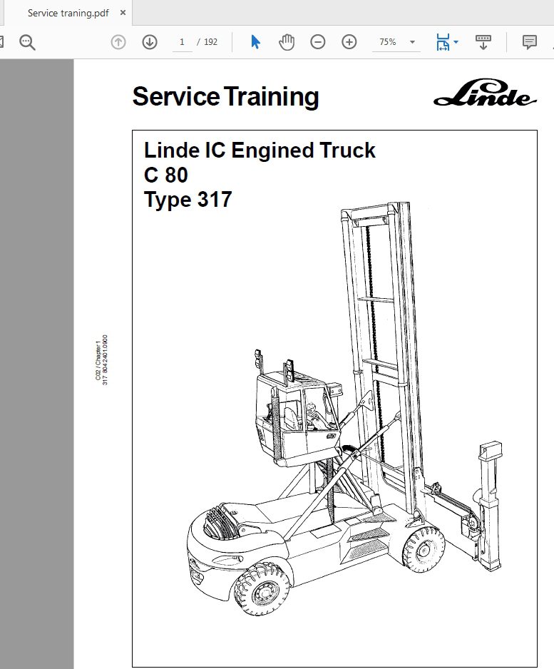 Linde IC Engined Truck C80 Series 317 Service Training 1