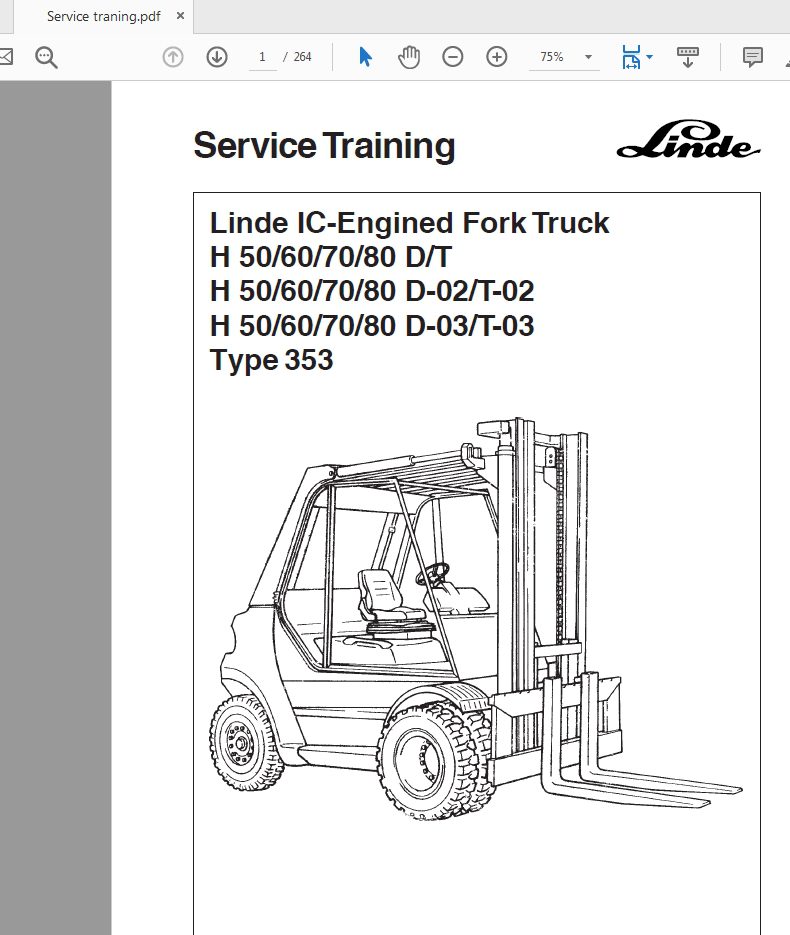 Linde IC Engined Truck H 50607080 DT D 02T 02 D 03T 03 Type 353 Service Training 1