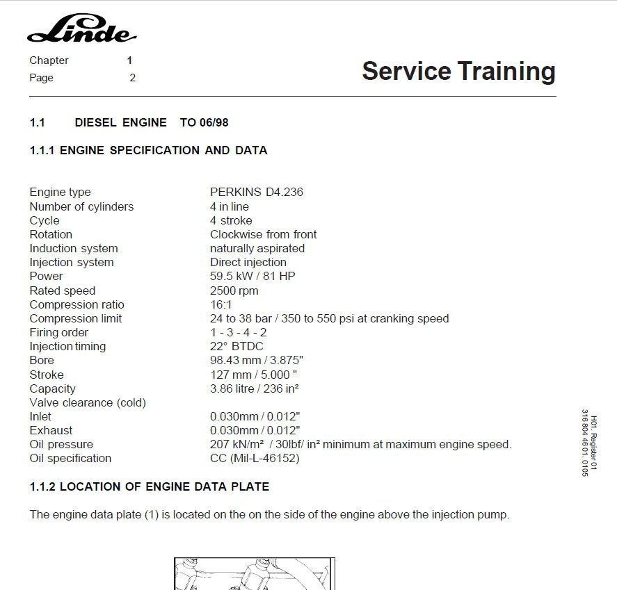 Linde IC Engined Truck S30 S30W S40 S40W S50 S50W S60 S60W Series 316 Service Training 2