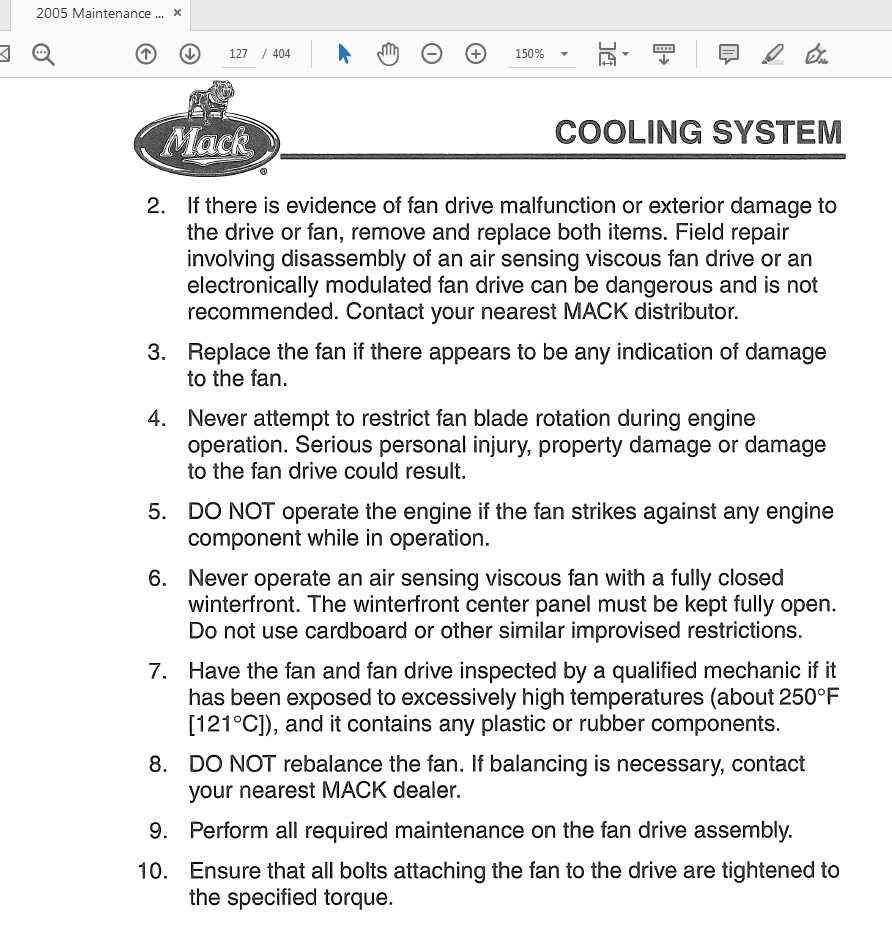 Mack 2005 TS49405 Maintenance and Lubrication Operators Manual 4