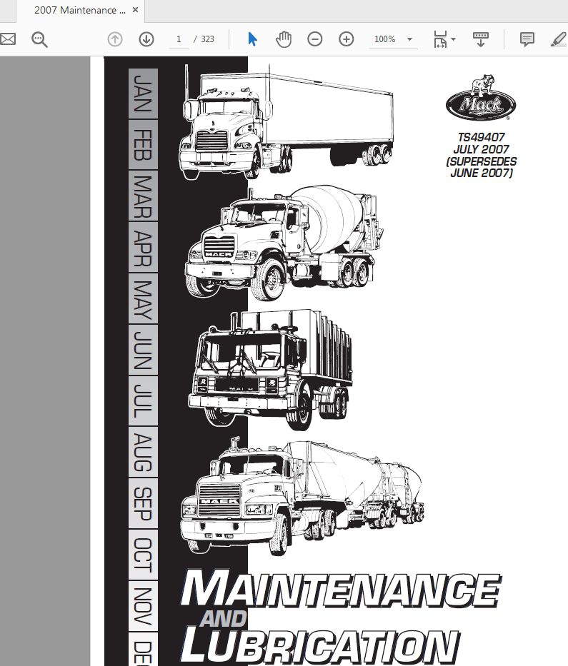 Mack 2007 TS49407 Maintenance and Lubrication Manual 1