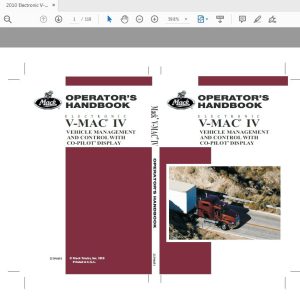 Mack 2010 Electronic V MAC IV Vehicle MgmtControl w Co Pilot Display Operators Manual 1