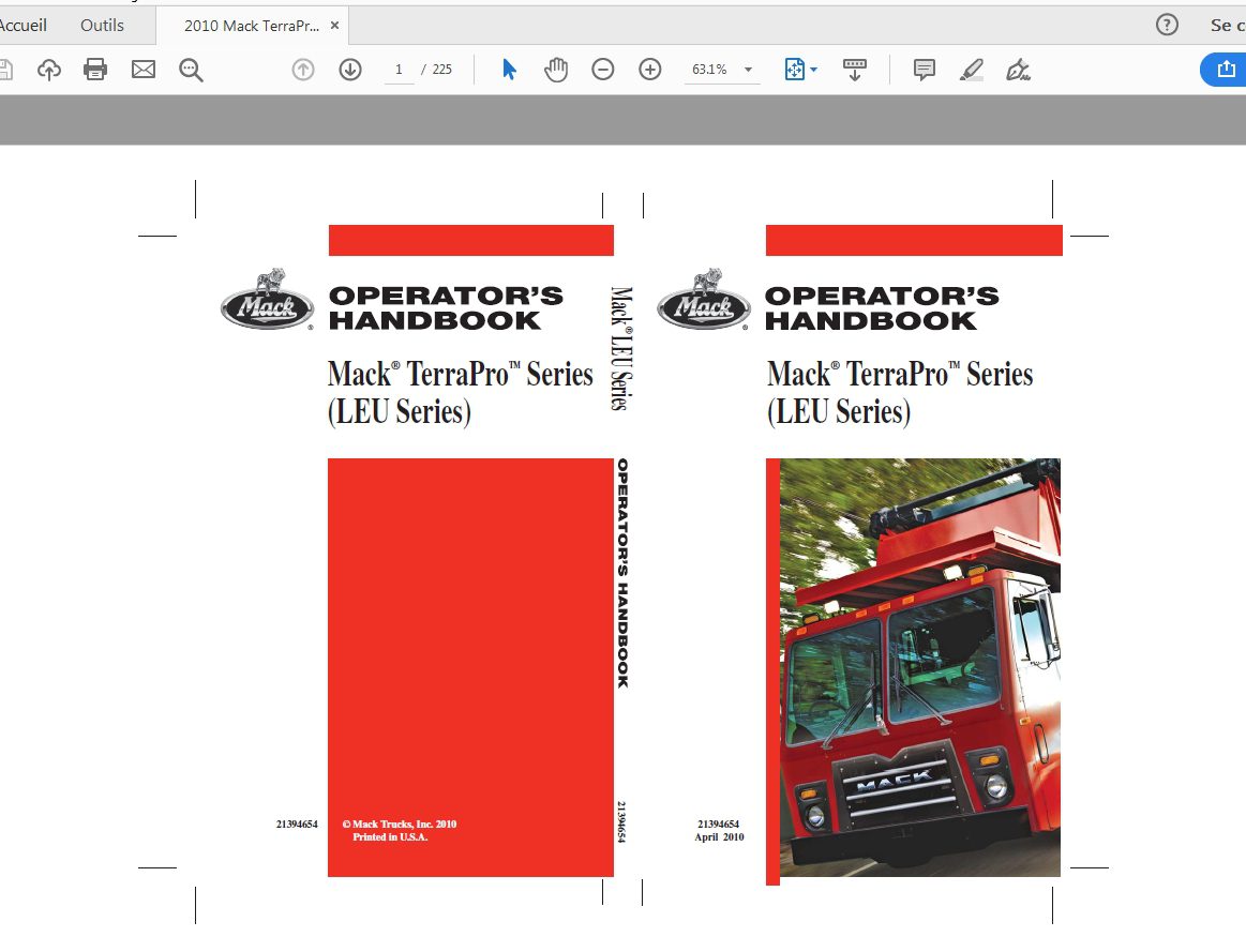 Mack 2010 TerraPro Series LEU Series Operators Manual 1