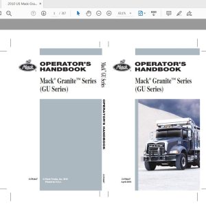 Mack 2010 US Granite Series GU Series Operators Manual 1