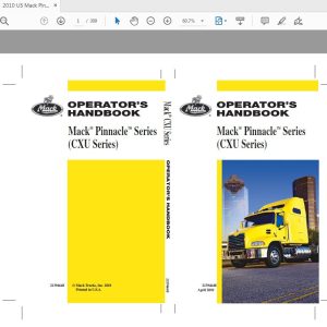 Mack 2010 US Pinnacle Series CXU Series Operators Manual 1