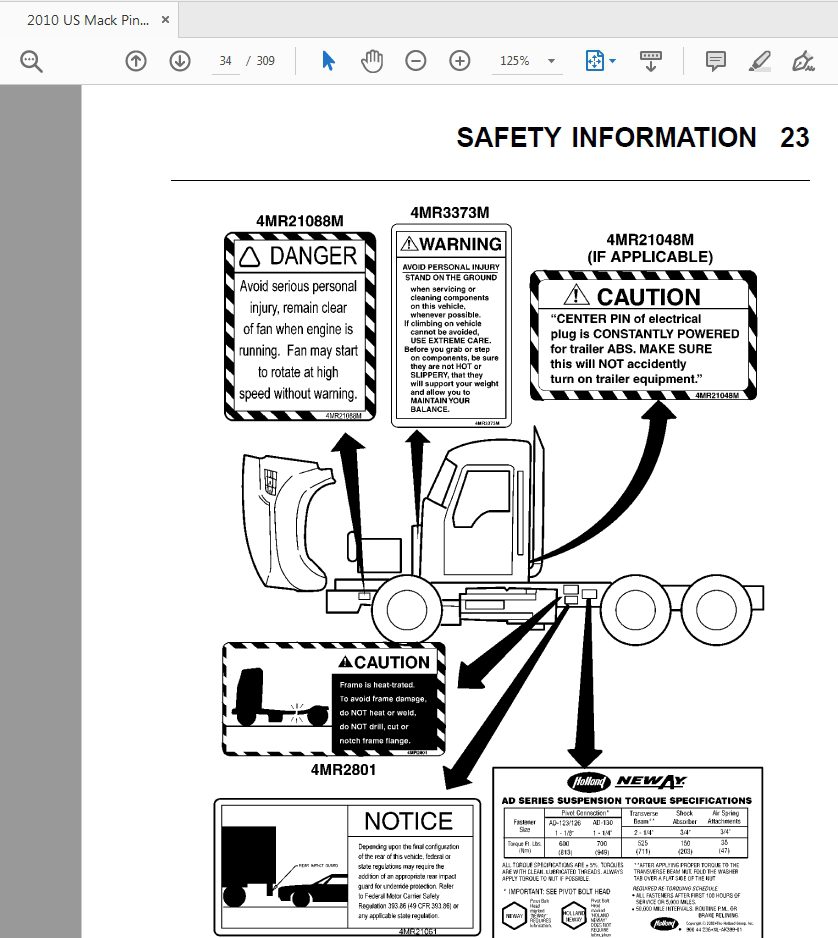Mack 2010 US Pinnacle Series CXU Series Operators Manual 3