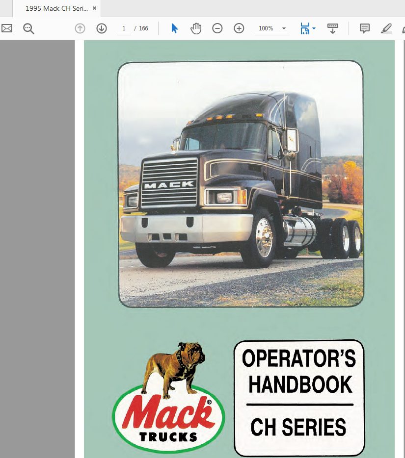 Mack CH Series 1995 Operators Handbook re issue 2008 1