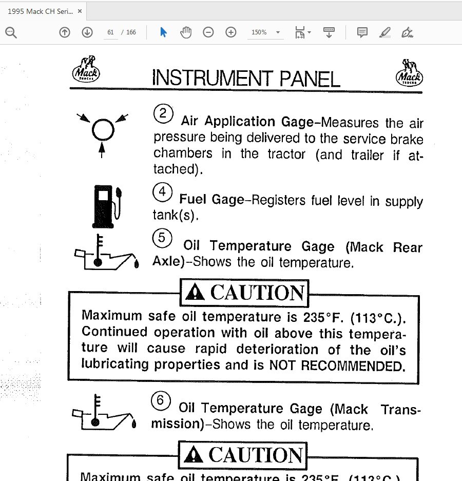 Mack CH Series 1995 Operators Handbook re issue 2008 3