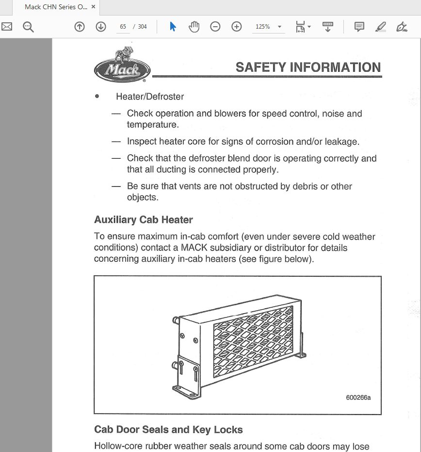 Mack CHN Series TS78407 Operators Handbook 3