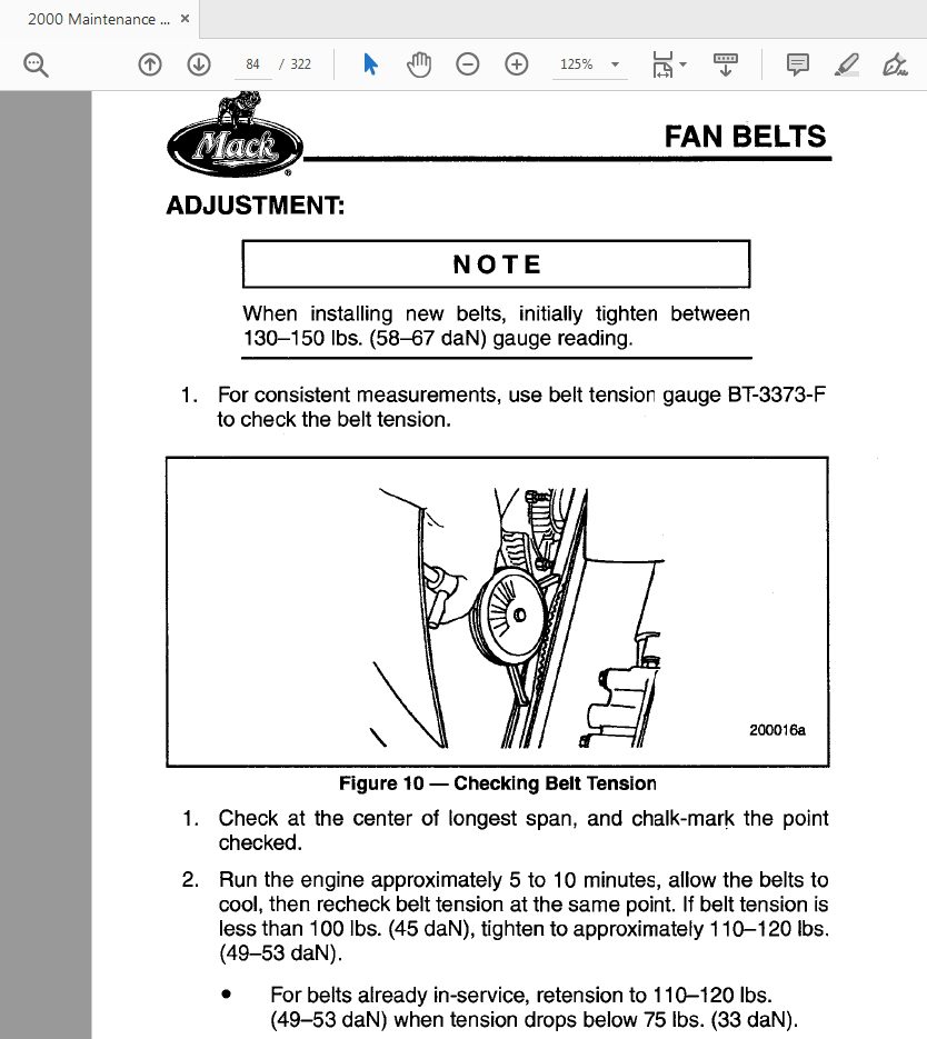 Mack CHU CXU GU TD 2000 published 1999 Maintenance and Lubrication 3