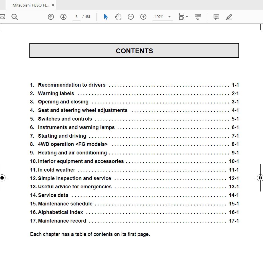 Mitsubishi FUSO FEFG 2012 Owners Manual 2