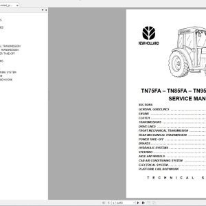 New Holland TN75FA TNH85FA TN95FA Tractor Service Manual1