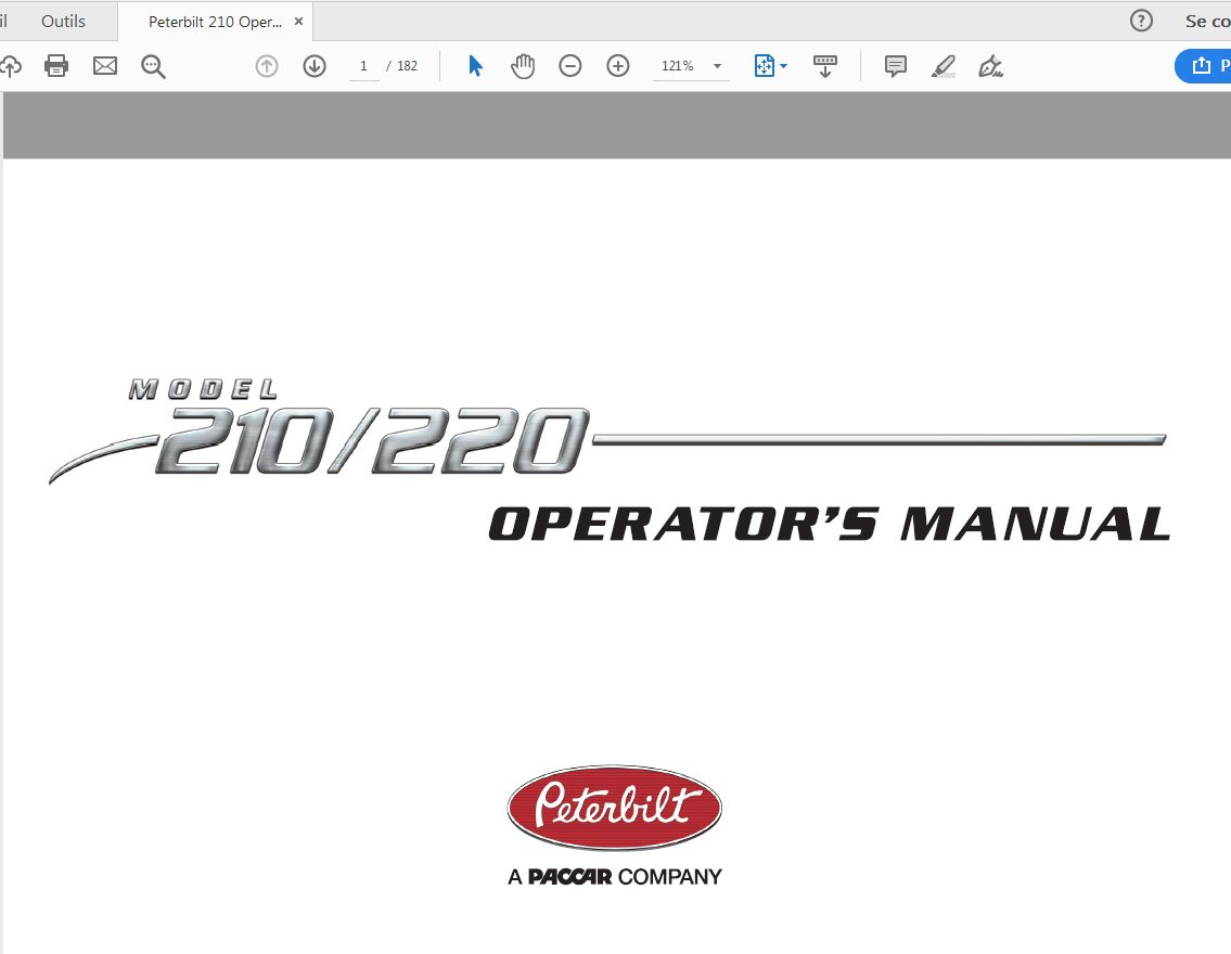 Peterbilt 210 220 Operators Manual 1