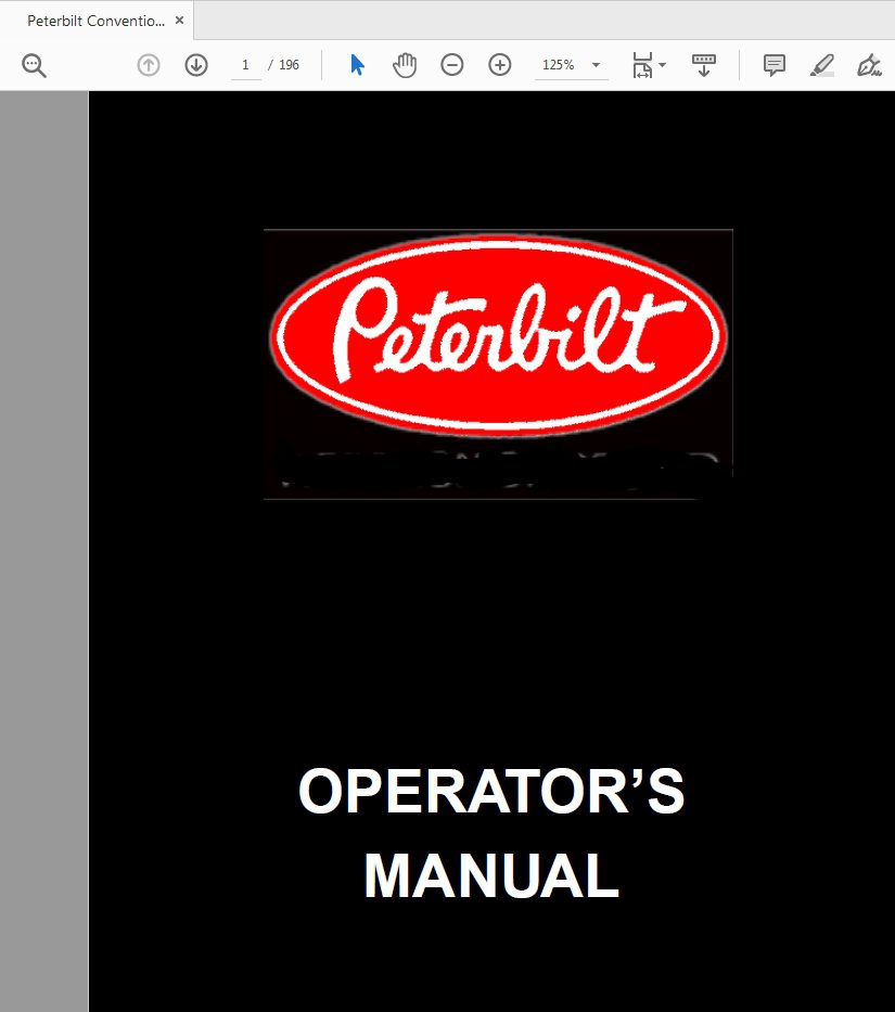 Peterbilt Conventional Trucks Operator’s Manual 1