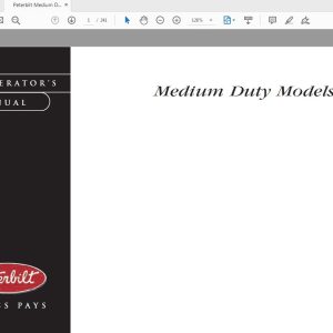Peterbilt Medium Duty Trucks Operators Manual after 1 07 1