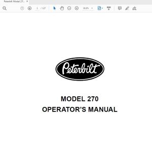 Peterbilt Model 270 Operators Manual 1