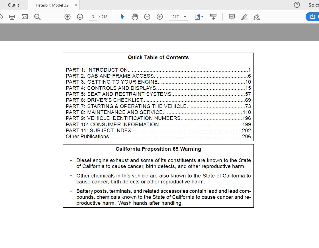 Peterbilt Model 320 Operators Manual after 8 07 2