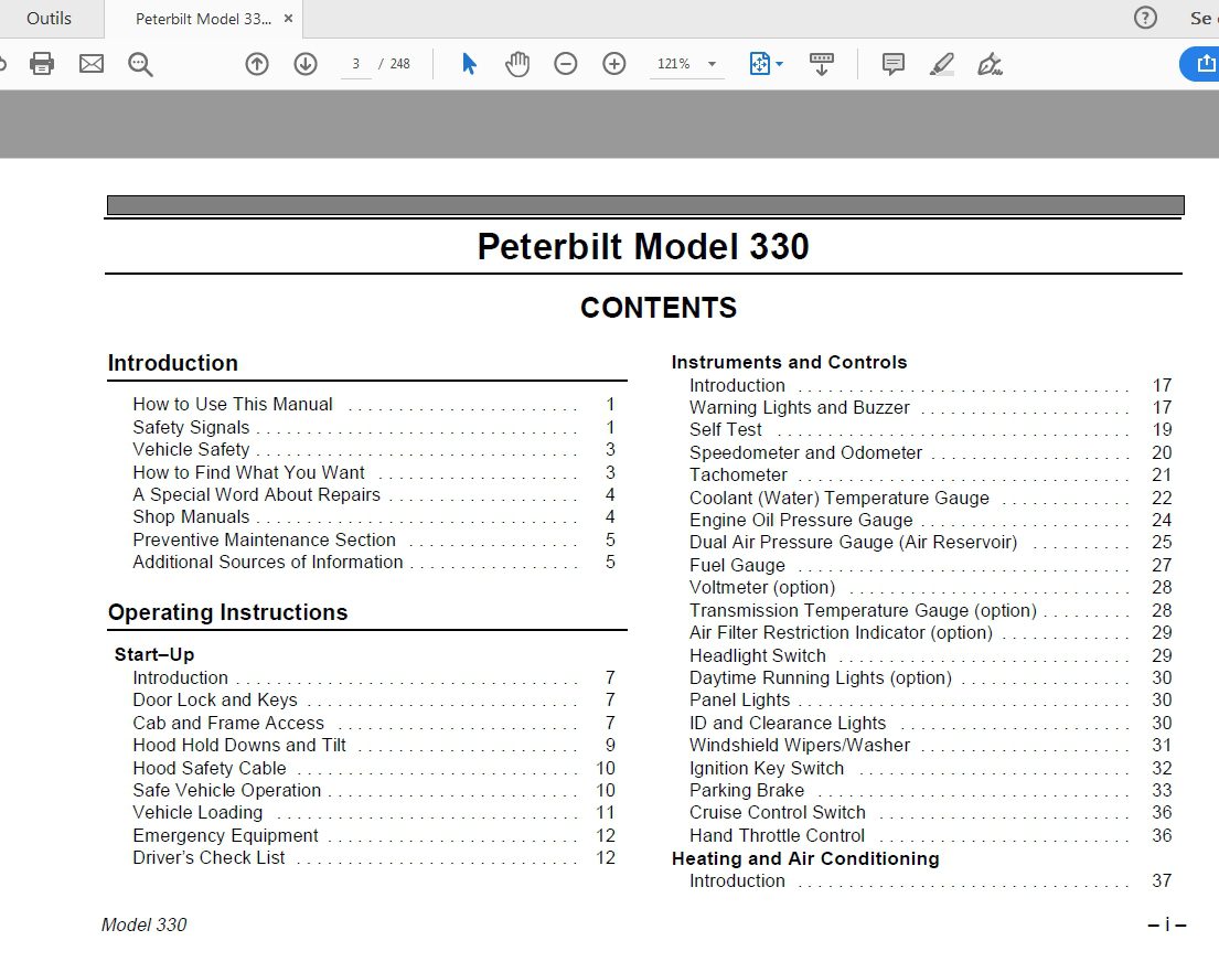 Peterbilt Model 330 Operators Manual 2
