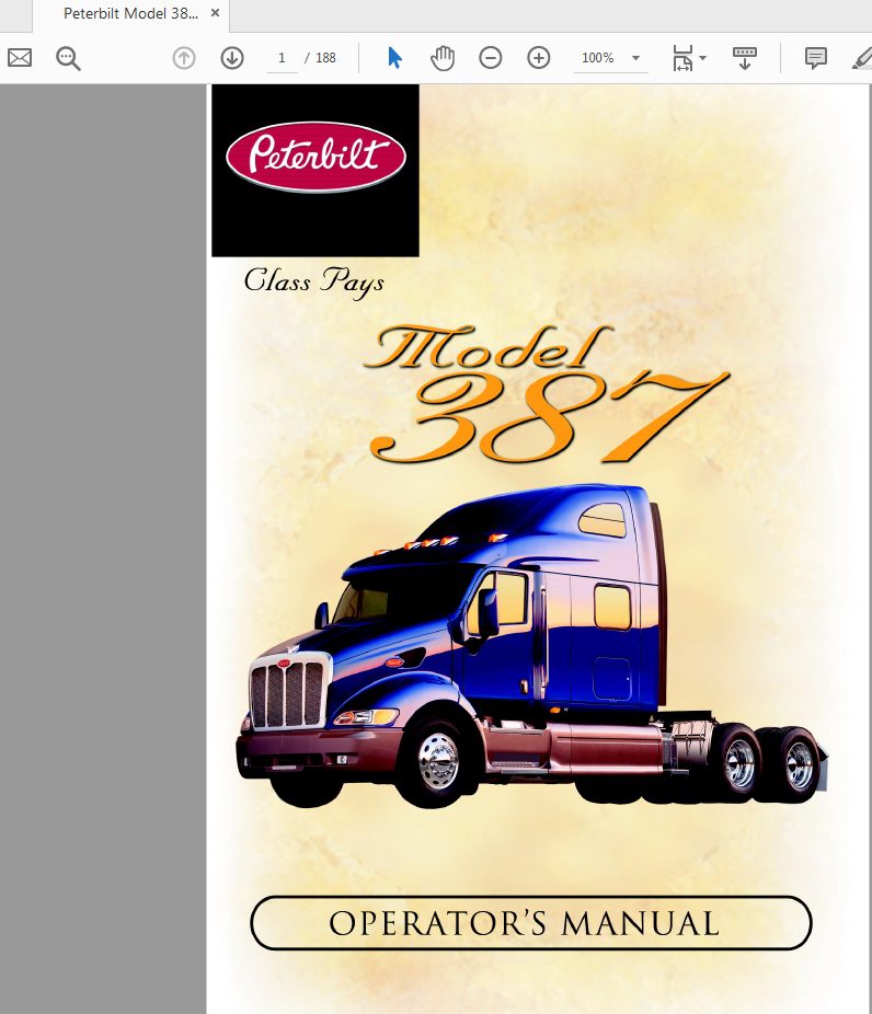 Peterbilt Model 387 Operators Manual prior to 12 06 1 1