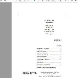 Renault Magnum 400 440 480 NE 33914 PDF Service Manual 1