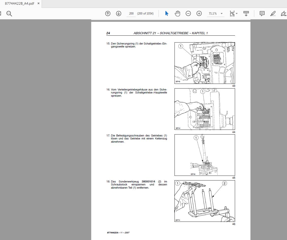 Steyr 4065 4075 4085 4095 Kompakt Tractors Service Manual 87744422B 2
