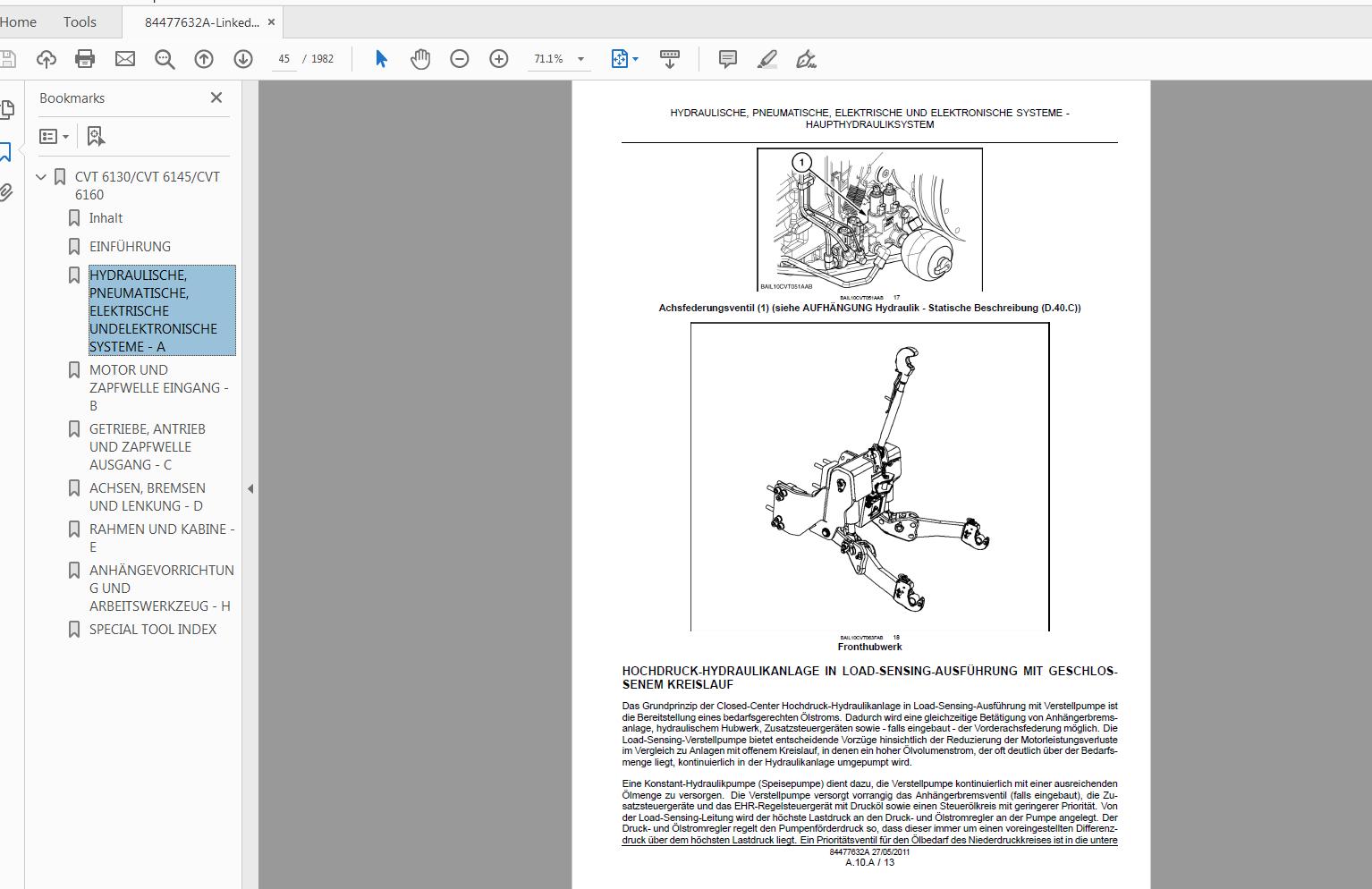Steyr 6130 3145 6160 CVT Tractor Service Manual 84477632 2