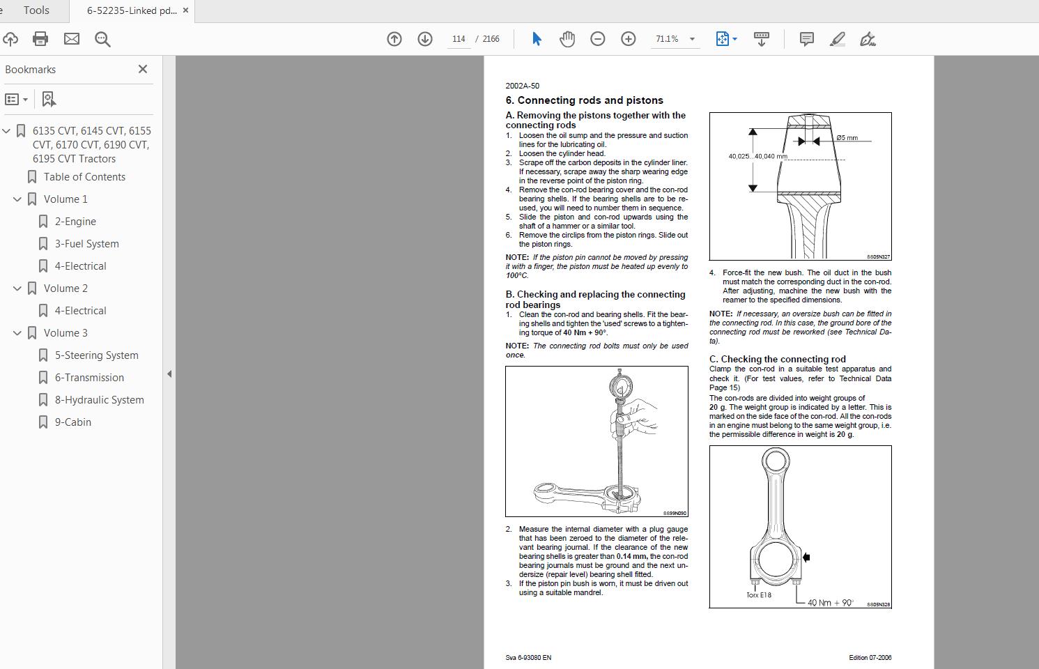 Steyr 6135 6145 6155 6170 6190 9195 CVT Tractors Service Manual 6 52235 3