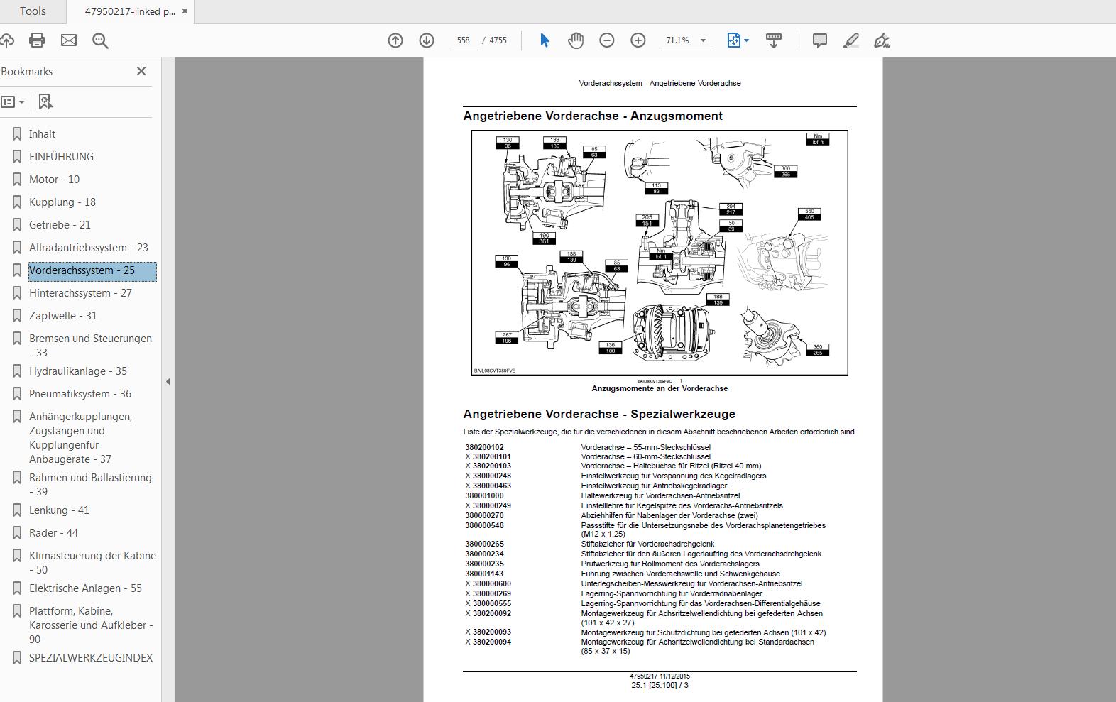 Steyr 6185 6200 6220 6240 Stage IV Tractor Service Manual 47950217 2