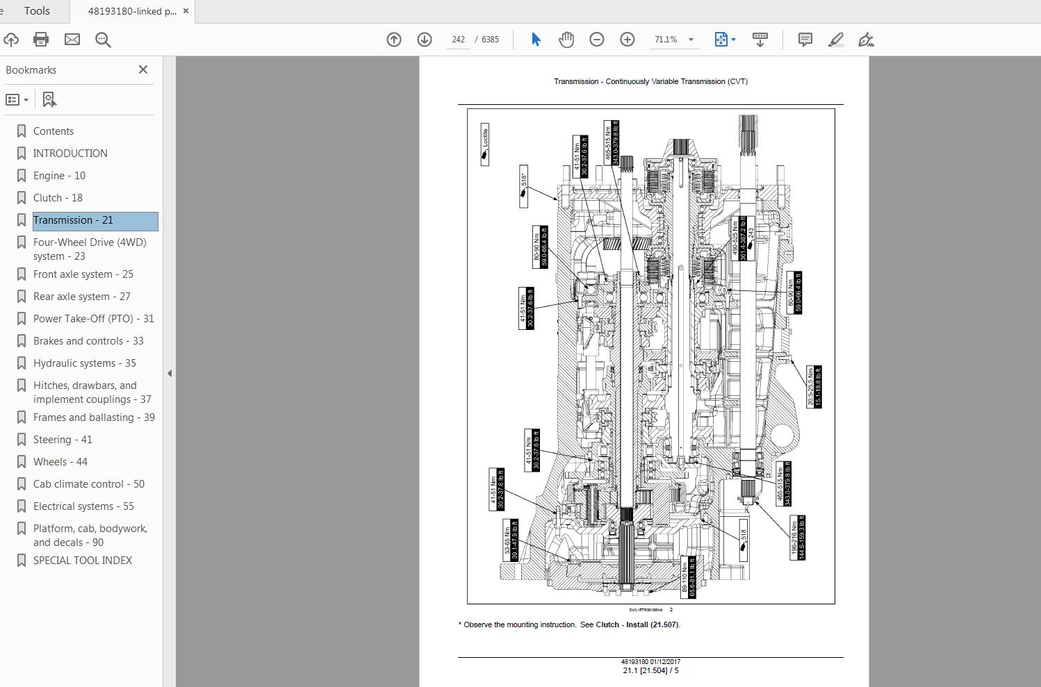 Steyr 6270 6300 TERRUS CVT Stage IV Service Manual 48193180 2