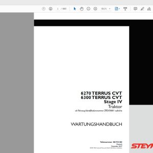 Steyr 6270 6300 TERRUS CVT Stage IV Tractor Service Manual 48193184 1