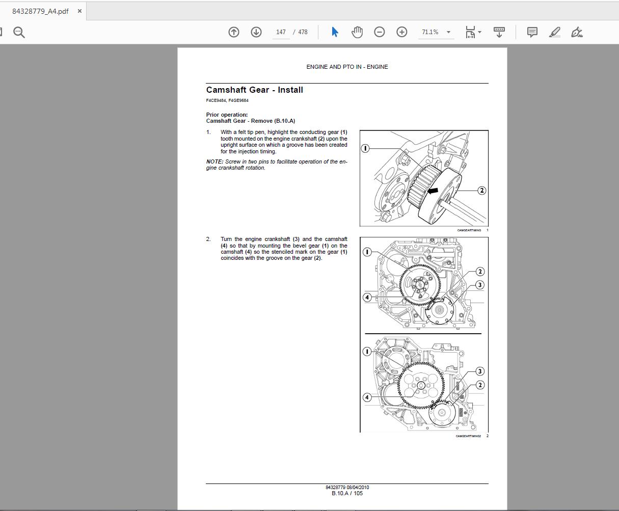 Steyr Engine F4CE9484 9684 F4DE9484 9684 9687 F4GE9484 9684 F4HE9484 9684 Service Manual 84328779 3