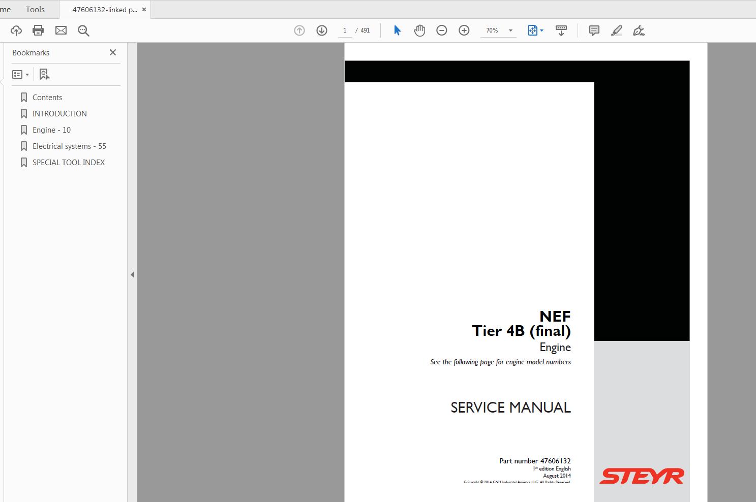 Steyr Engine NEF Tier 4Bfinal Service Manual 47606132 1