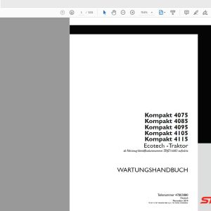 Steyr Kompakt 4075 4085 4095 4105 4115 Ecotech Tractor Service Manual 47803880 1