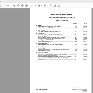 Steyr M9078 M9086 M9094 Tractor Service Training Manual 7 96101 1 Copy