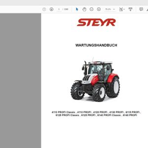 Steyr PROFI 4110 4120 4130 6125 6140 Classic Tractor Service Manual 84276599A A4 1