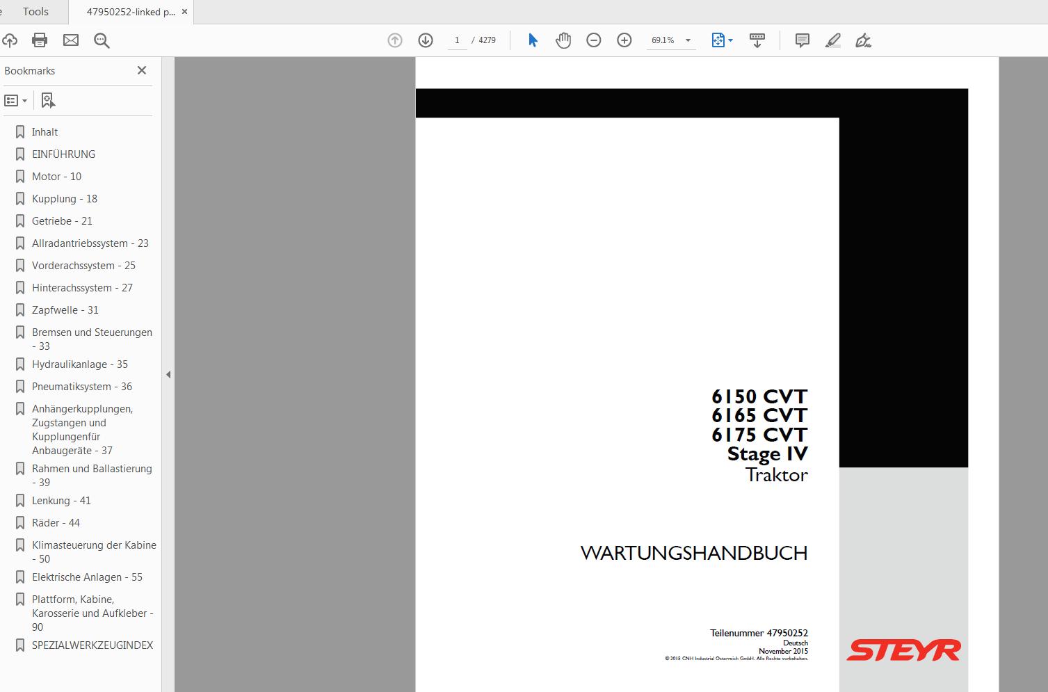 Steyr Tractor Agricultural Service Manual DVD5