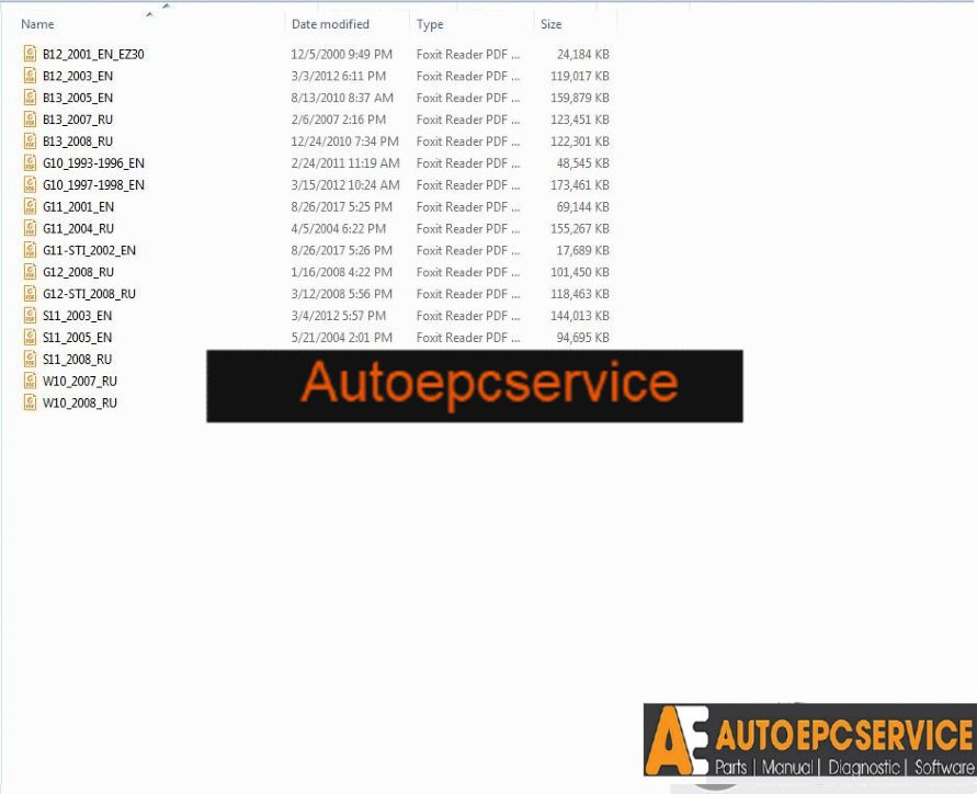 Subaru Repair Manuals Full Set DVD4 2