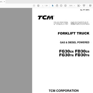TCM Forklift Truck FG30C6 FD30C6 FG30T6 FD30T6 Parts Manual PF 36PA 1