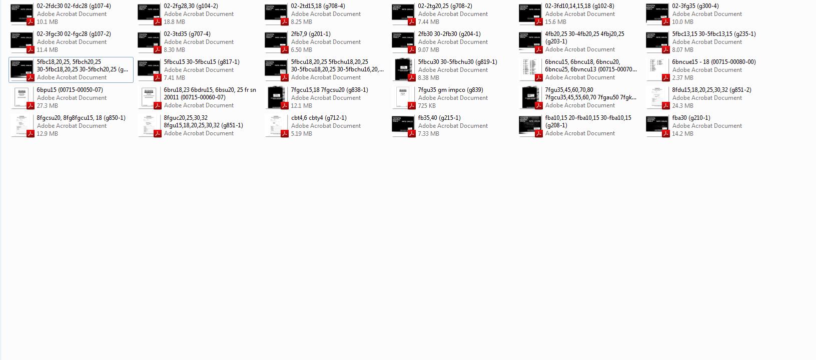 TOYOTA Forklift Series Wiring Diagram Parts Catalog CDs 1