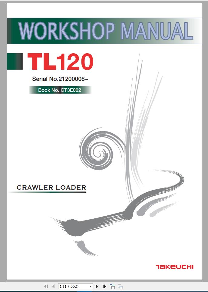 Takeuchi Multilanguage Service Manual New Updated 2019 DVD1