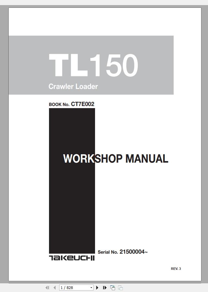 Takeuchi Multilanguage Service Manual New Updated 2019 DVD4