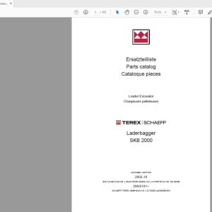 Terex Loader Excavator SKB2000 0101 Laderbagger Parts Catalog 1