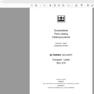 Terex Wheel Loader SCL515 EL 0100 Parts Catalog 1