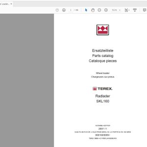 Terex Wheel Loader SKL160 0099 Radlader Parts Catalog 1