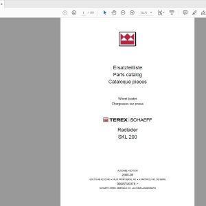 Terex Wheel Loader SKL200 0378 Radelader Parts catalog 1