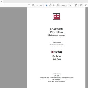 Terex Wheel Loader SKL260 0099 Radlader Parts Catalog 1 1
